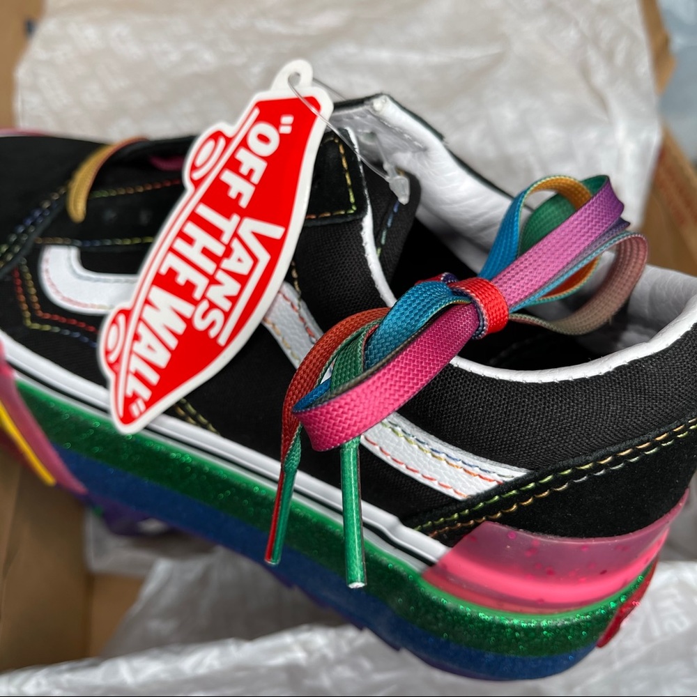 Vans Rainbow Glitter Old Skool Stacked Sneaker - Picture 10 of 15